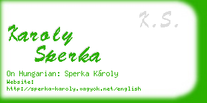 karoly sperka business card